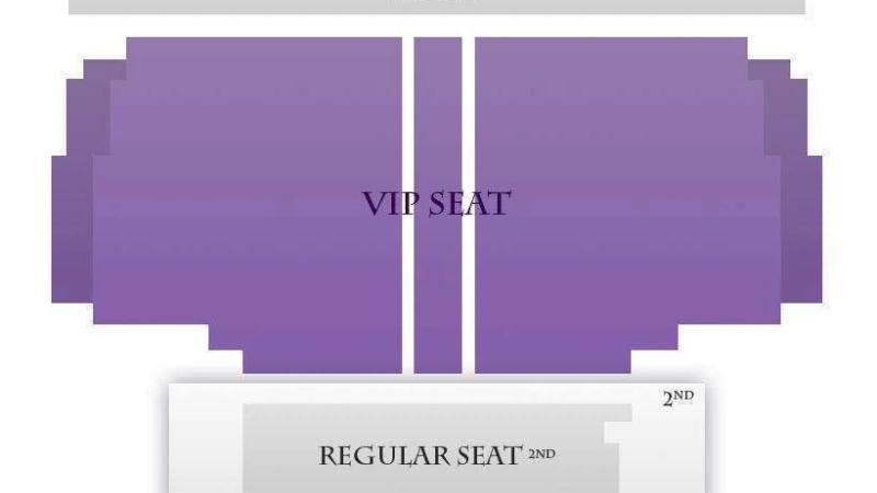 Схема зала Саймон кабаре: зоны VIP SEAT и REGULAR SEAT 2ND