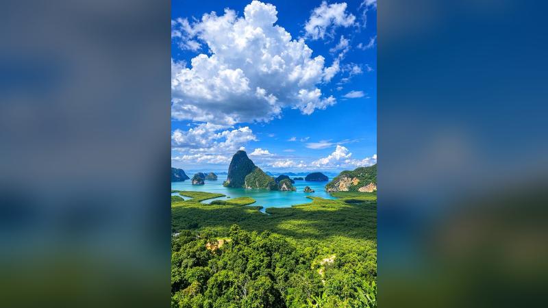 Залив Пханг Нга со смотровой Самет Нангше: бирюзовая вода, скалы и мангровый лес